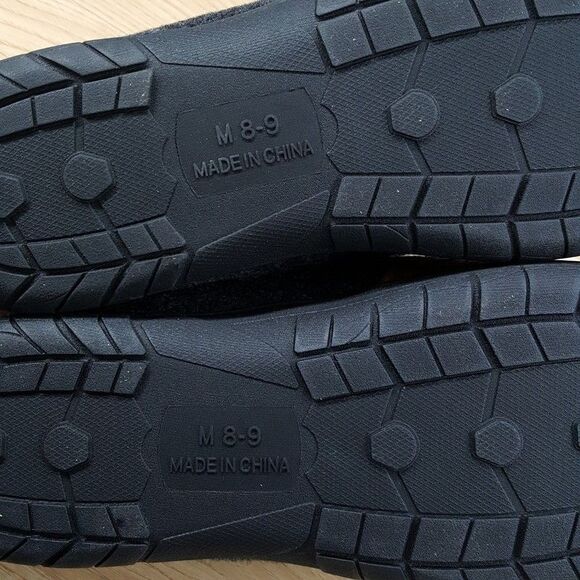 HAGGER Slippers Mens Size 8 - 9 Gray Microsuede Trim Cozy Lined Open Back - Picture 4 of 6